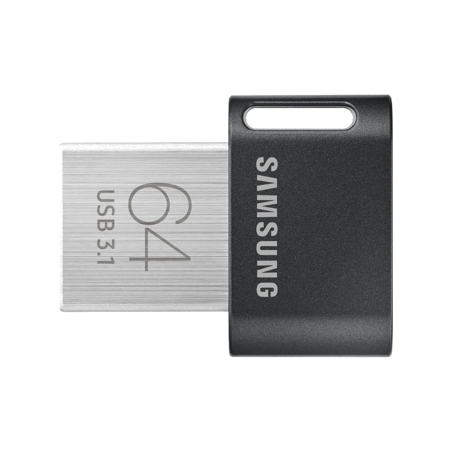 Samsung FIT Plus USB 3.1 flash drive with black cap and silver connector