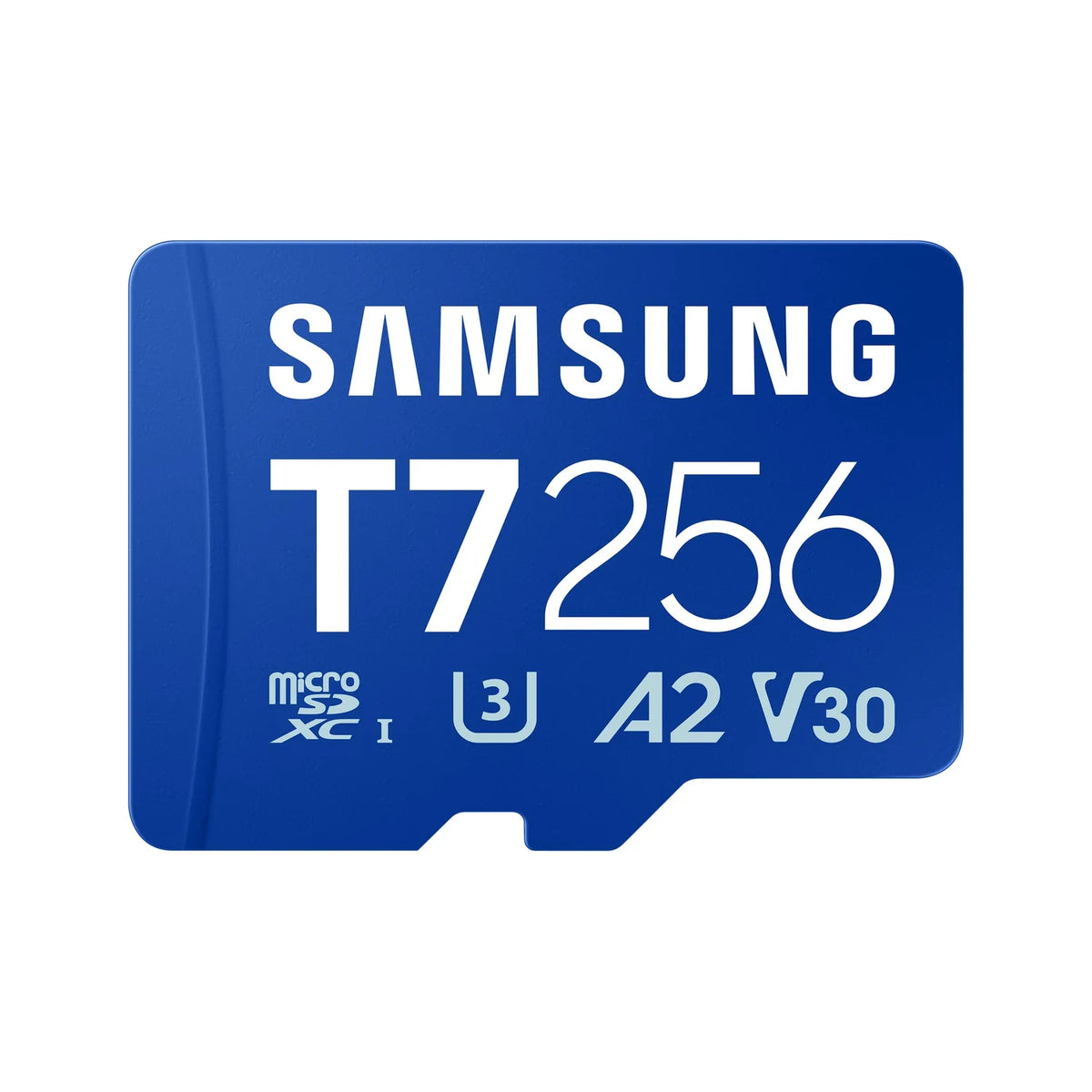 Samsung microSDXC memory card, T7 256GB, A2 V30, blue