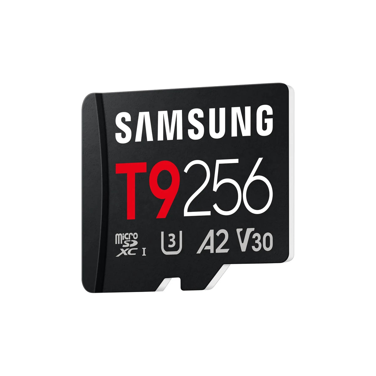Black Samsung T9 microSDXC memory card, 256GB, A2 V30 UHS-I