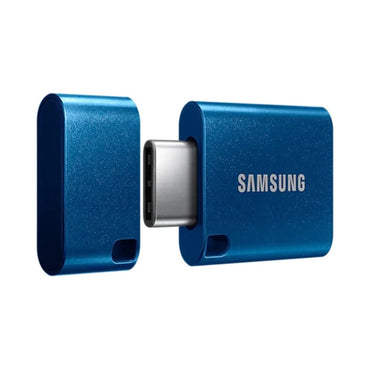 Blue USB‑C flash drive with Type‑C connector extended