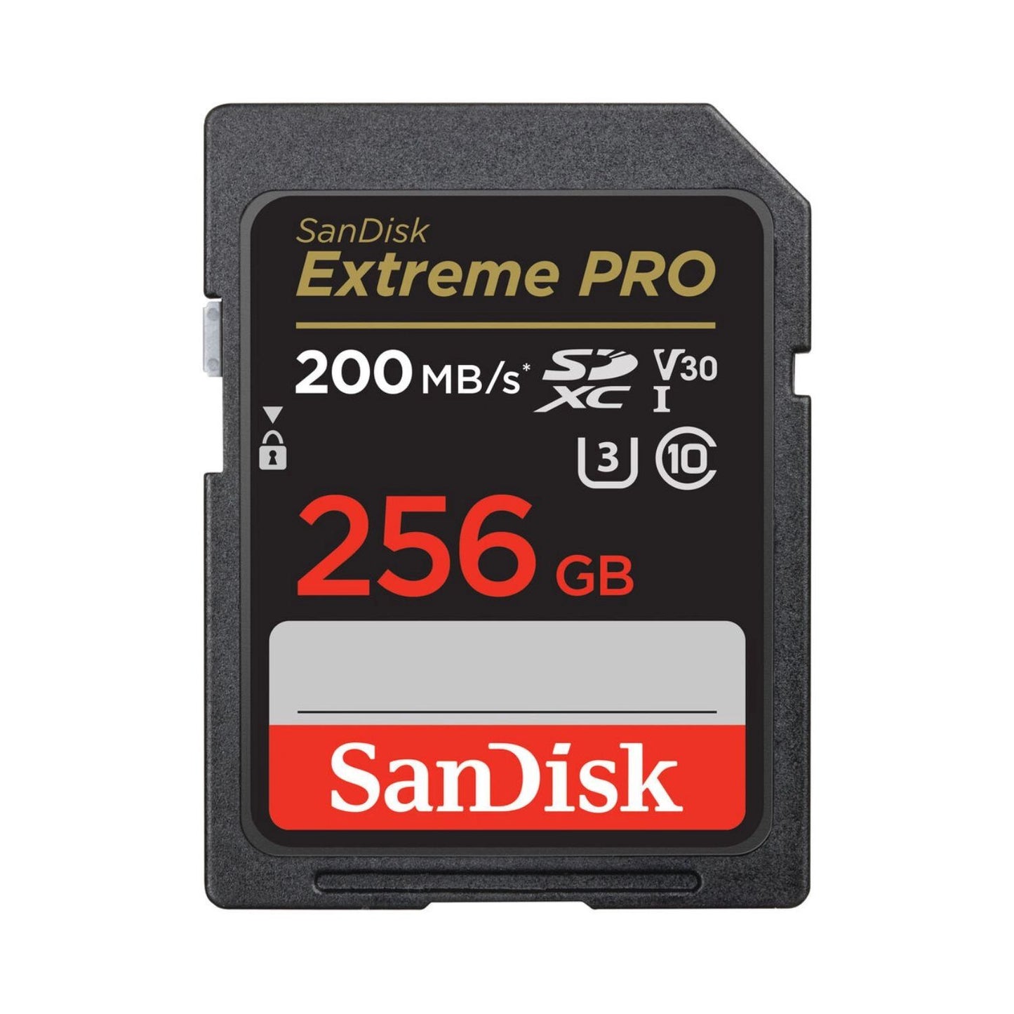 SanDisk Extreme PRO 256GB SDXC card, 200MB/s, UHS-I, V30, Class 10