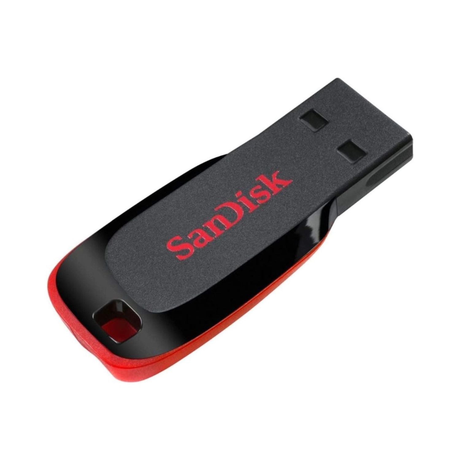 Cruzer Blade USB flash drive, red-and-black body with logo panel