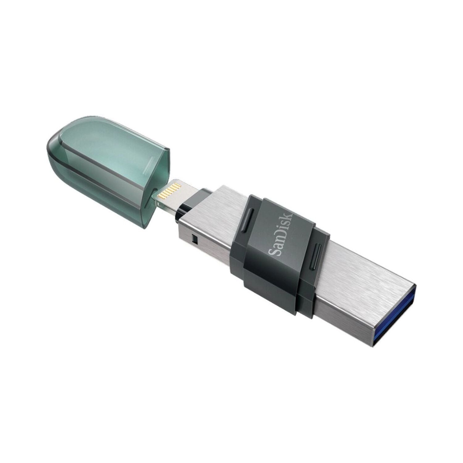 SanDisk iXpand USB 3.0 flash drive with flip cover, USB connector exposed