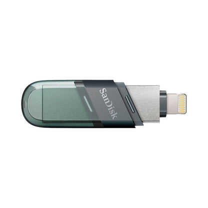 Teal USB flash drive with flip cover closed over the metal connector