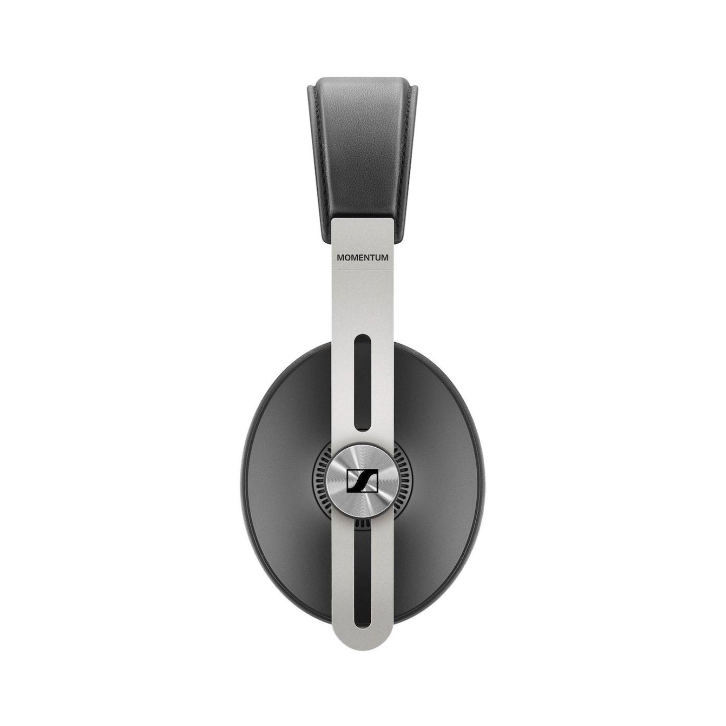 Black M3 over-ear headphones, headband and circular earcups from top view