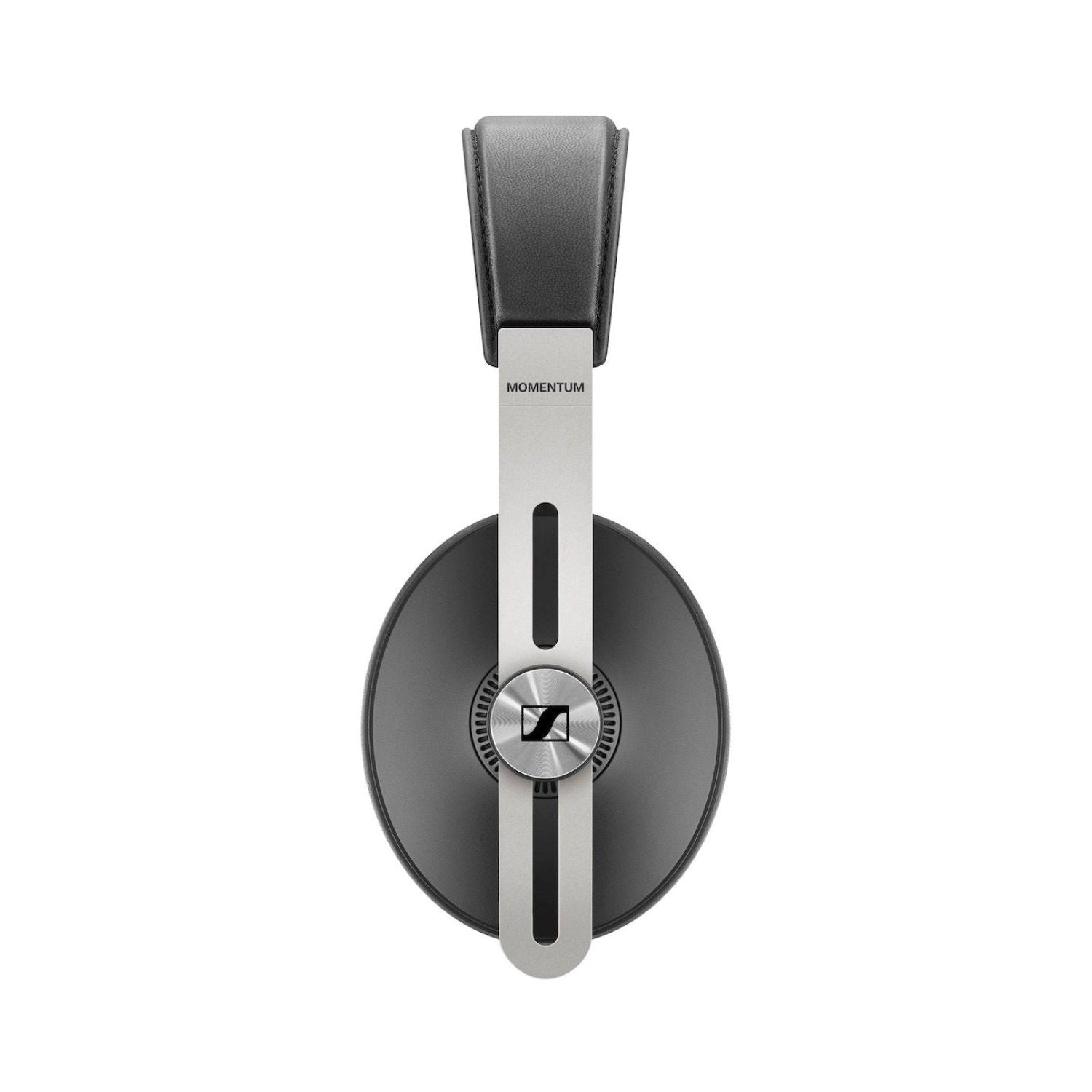 Black M3 over-ear headphones, headband and circular earcups from top view