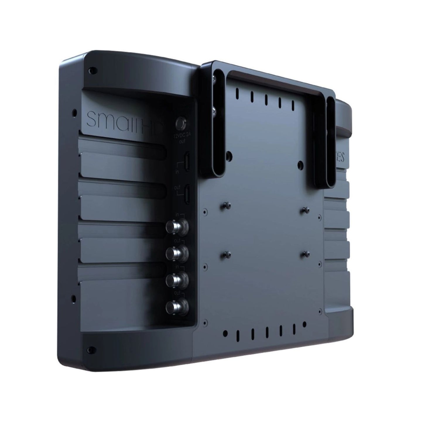 SmallHD 1303 HDR 13" production monitor rear frame with adjustment knobs and mount points