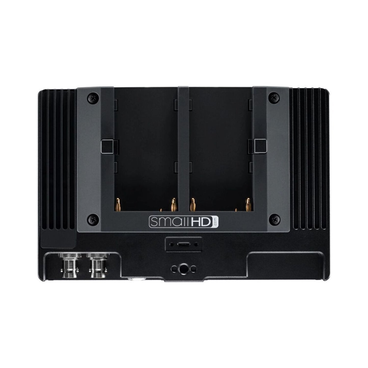 Cine 7 monitor rear view with mounting holes and cooling vents
