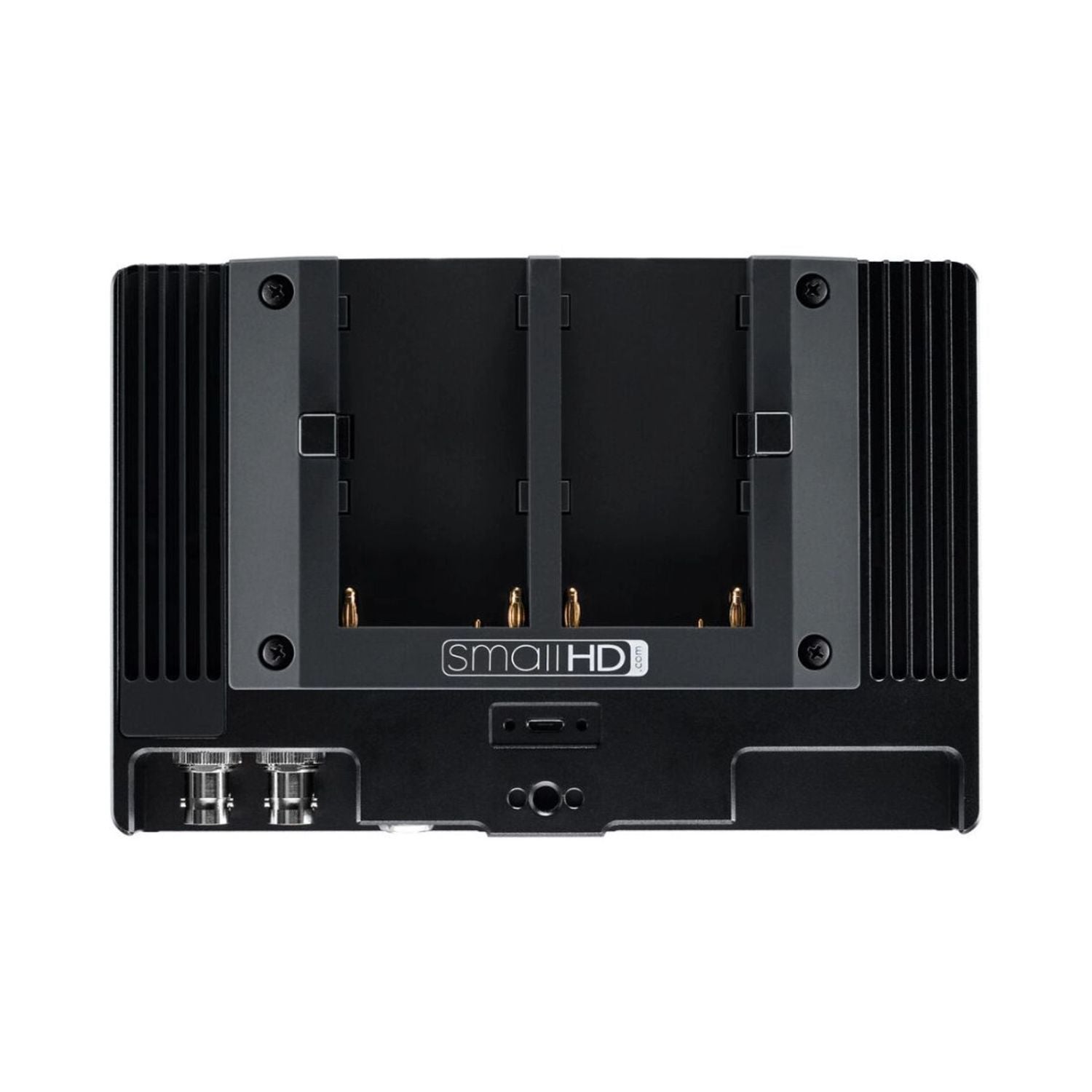 Cine 7 monitor rear view with mounting holes and cooling vents