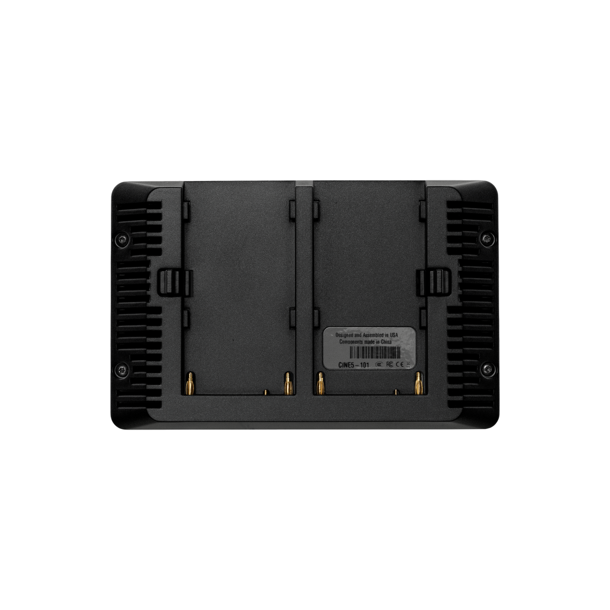 SmallHD Cine 5 monitor rear panel with vents and battery mounts