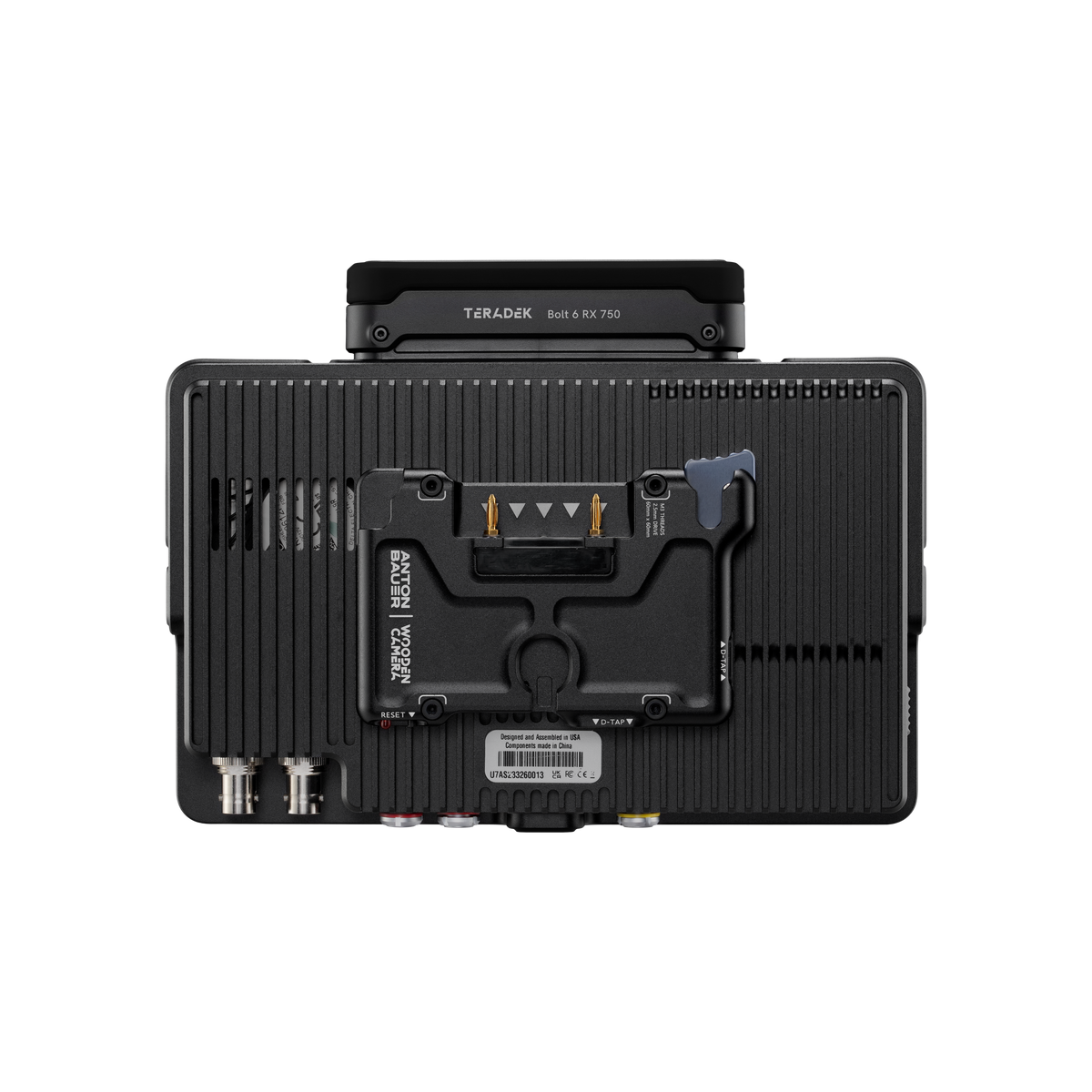 SmallHD Ultra 7 Bolt 6 RX 750 rear view with Gold Mount plate
