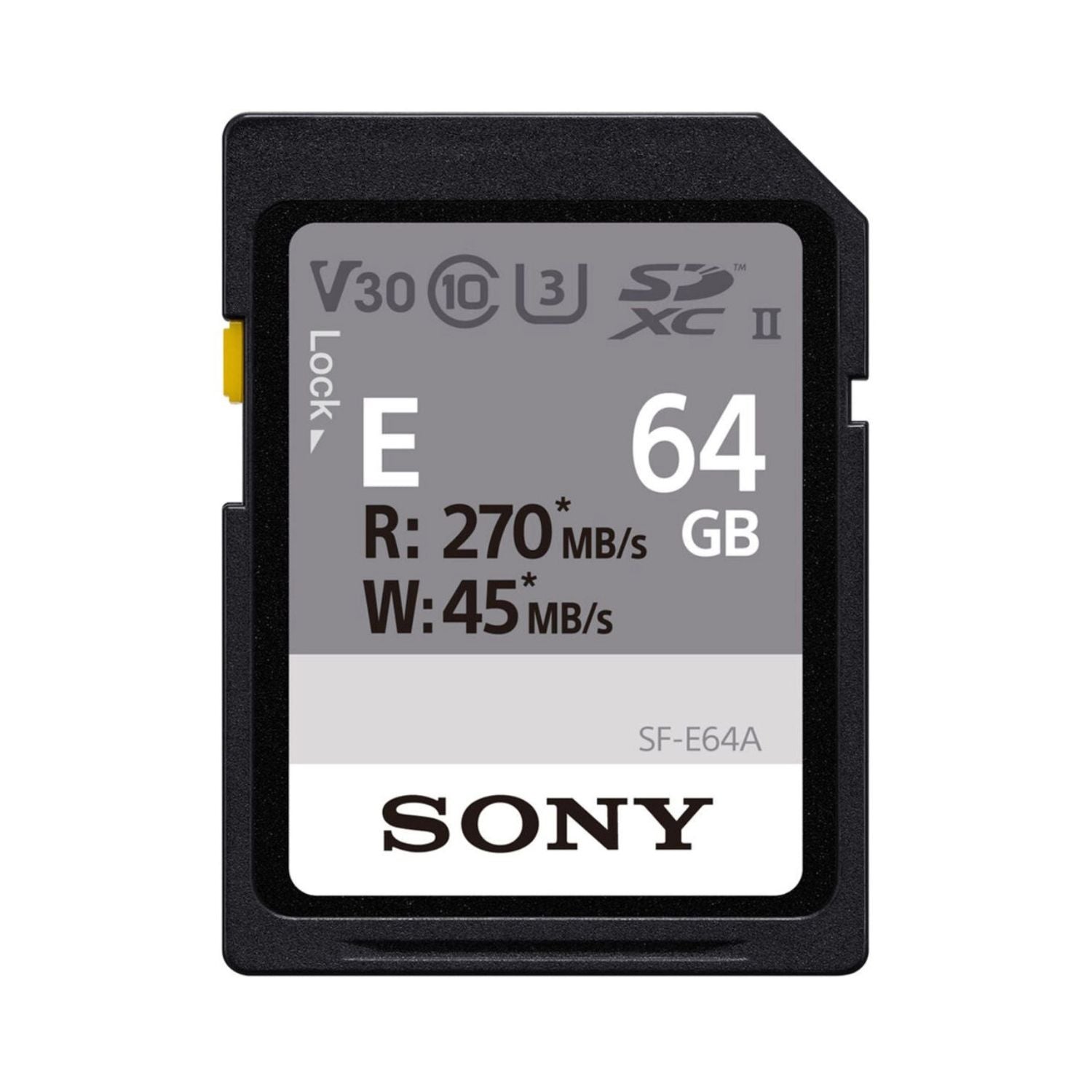 64GB SF-E UHS-II SDXC Speicherkarte mit V30, 10, 3 und R:270MB/s