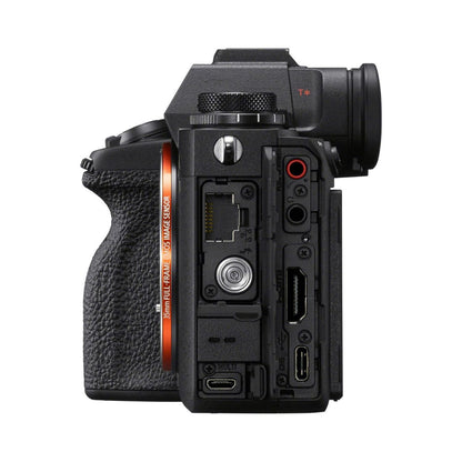 Sony A1 Mirrorless side view showing ports and battery compartment door