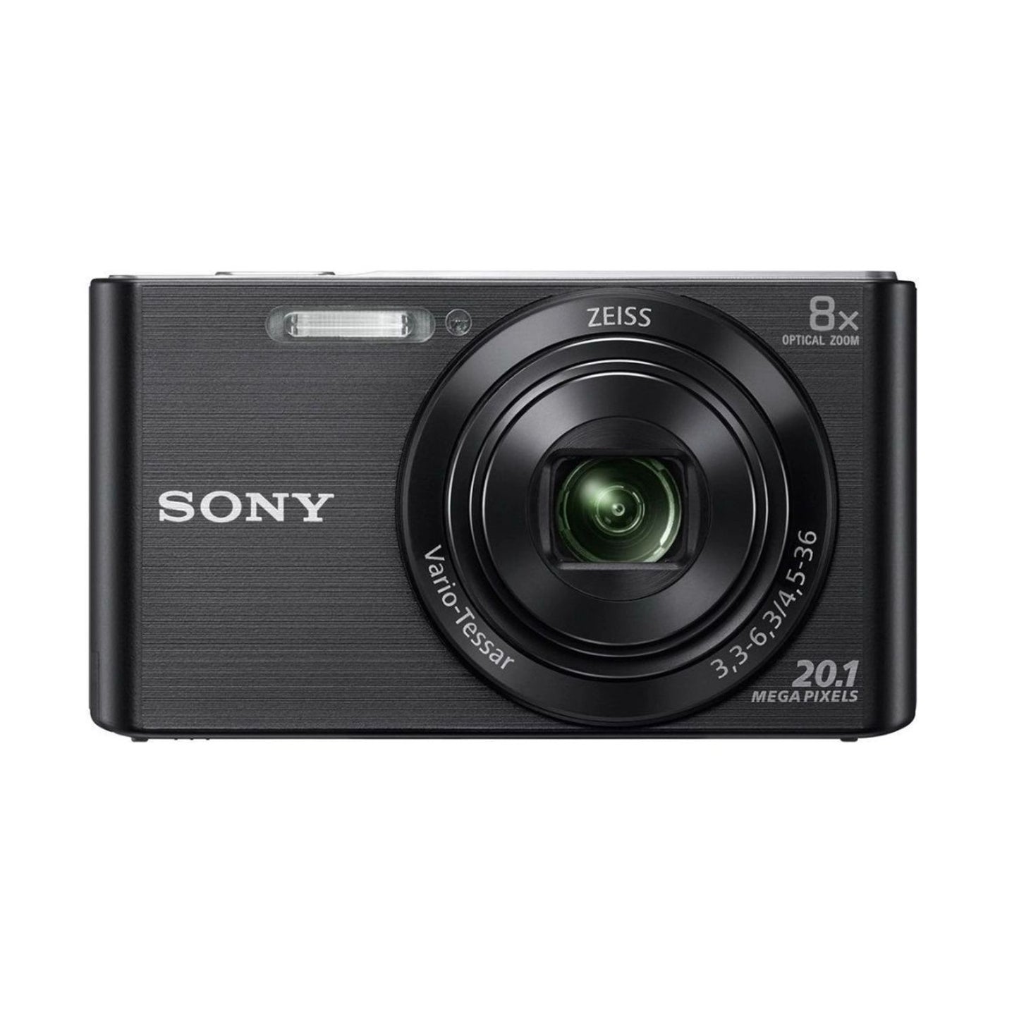 Sony DSC-W830 point-and-shoot camera, black with Zeiss lens and 8x optical zoom