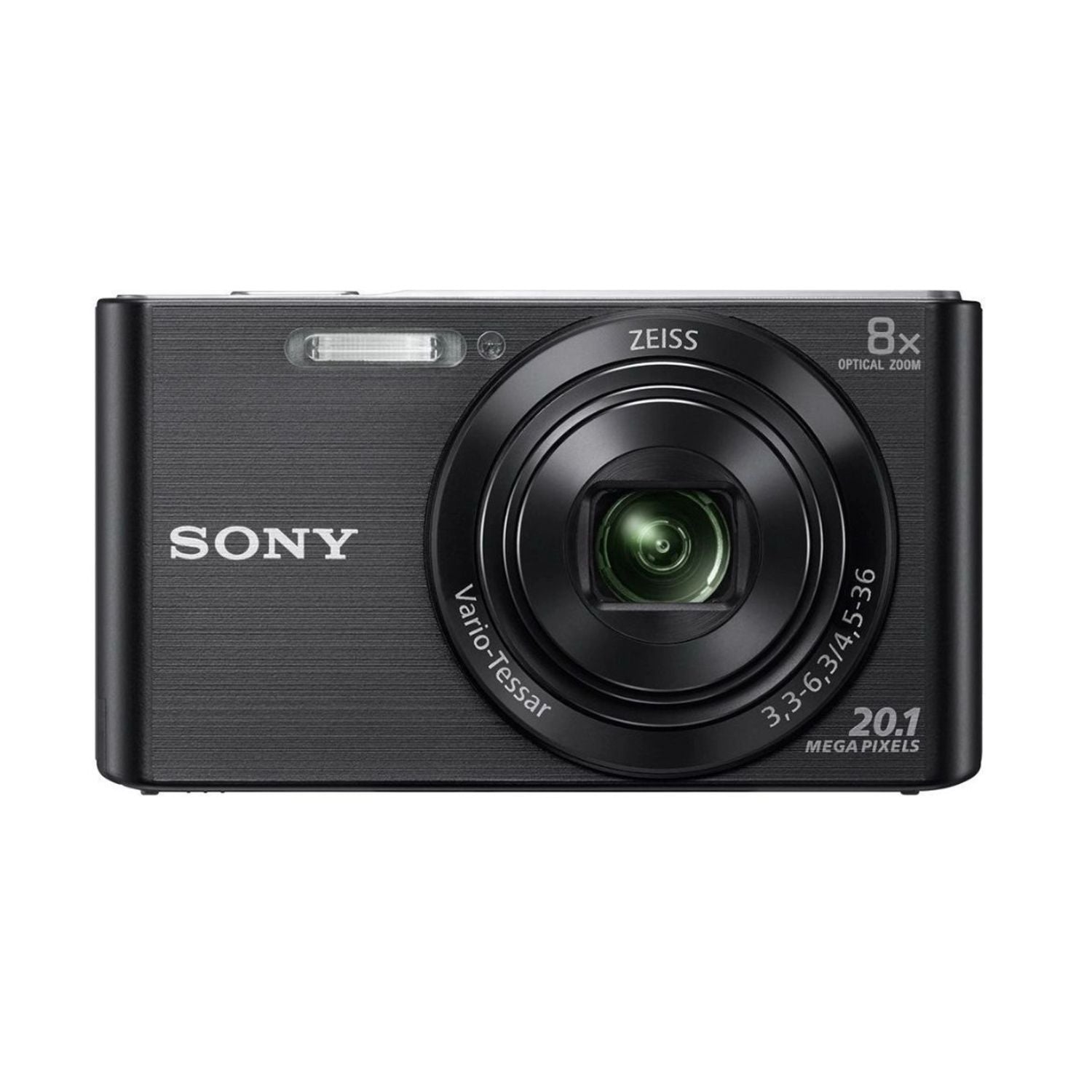 Sony DSC-W830 point-and-shoot camera, black with Zeiss lens and 8x optical zoom