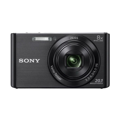 Sony DSC-W830 point-and-shoot camera, black with Zeiss lens and 8x optical zoom