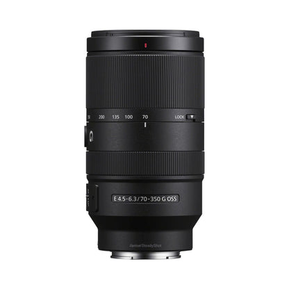 70-350mm G OSS telephoto lens with zoom markings and lock switch