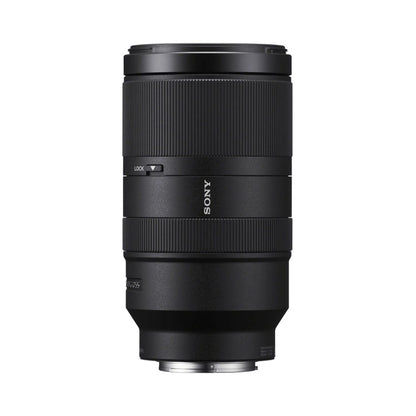 70-350mm G OSS telephoto lens side view with LOCK slider and distance scale