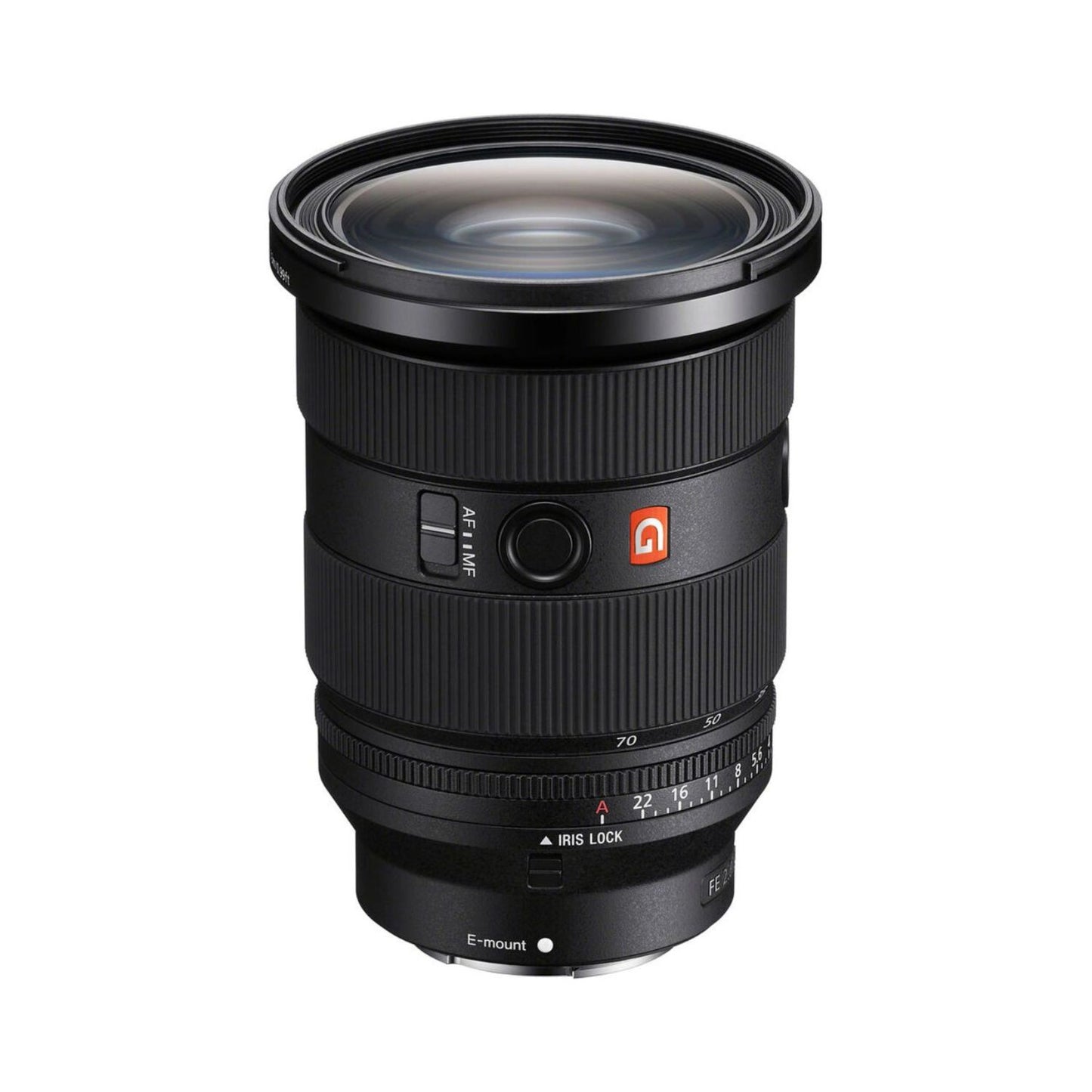 FE 24-70mm f/2.8 GM II lens, front glass and ribbed zoom ring