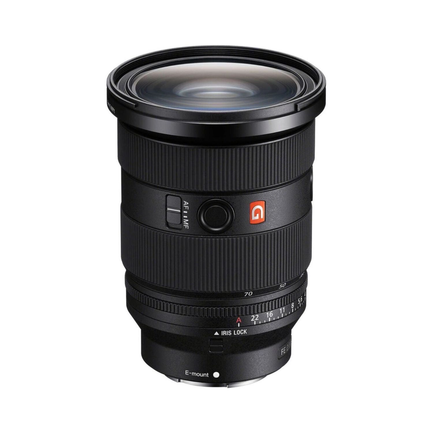 FE 24-70mm f/2.8 GM II lens, front glass and ribbed zoom ring