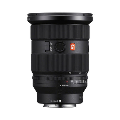 FE 24-70mm f/2.8 GM II lens, AF/MF switch and IRIS LOCK on barrel