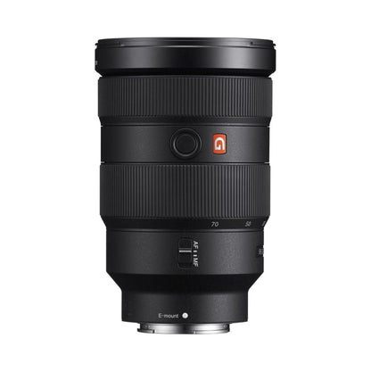 FE 24-70mm f/2.8 GM lens: side controls, AF/MF switch, and E-mount