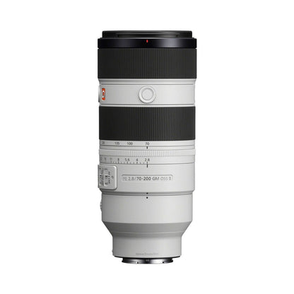 70-200mm f/2.8 GM OSS II lens, black and silver with ribbed zoom barrel
