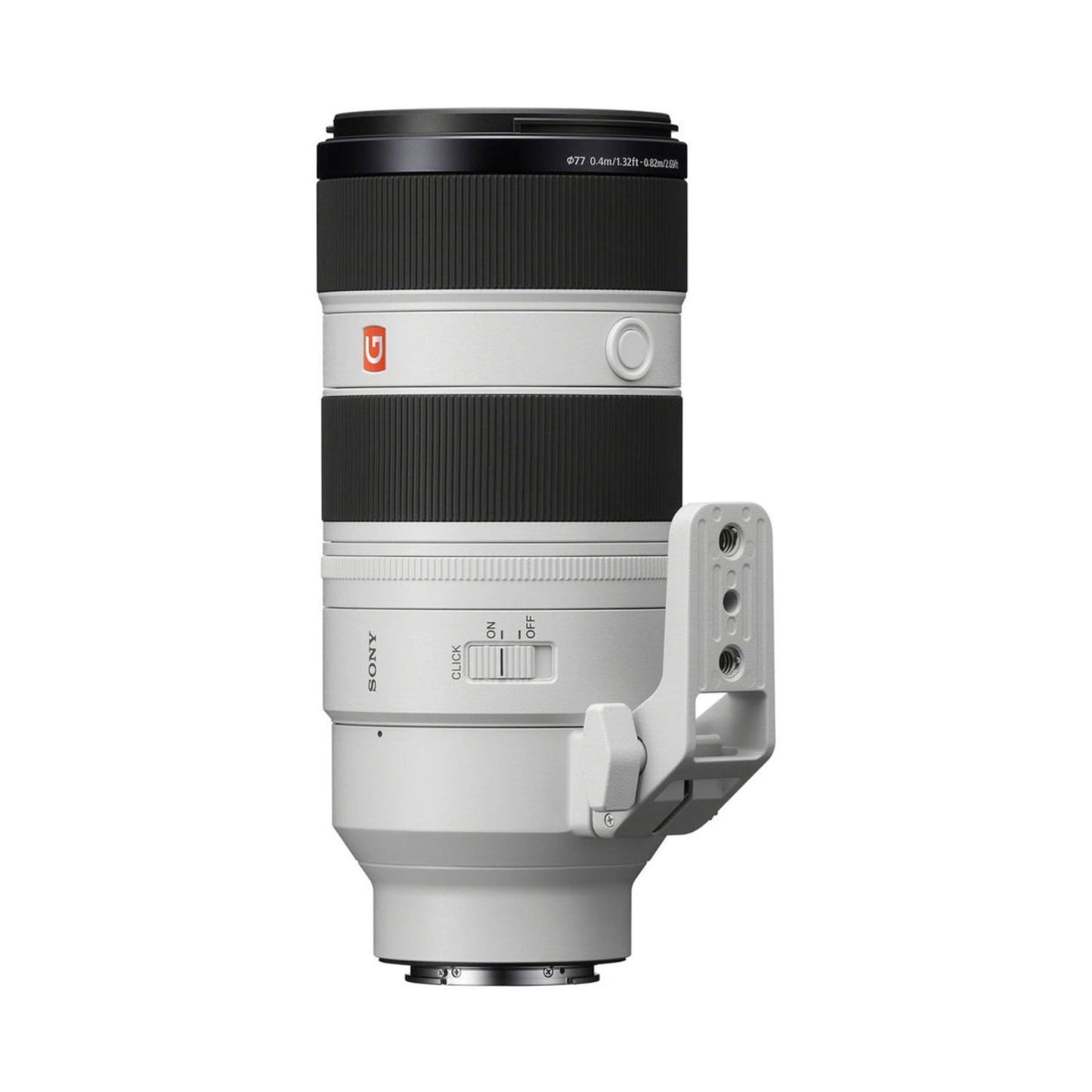 70-200mm f/2.8 GM OSS II lens, close side view with control switches and bracket