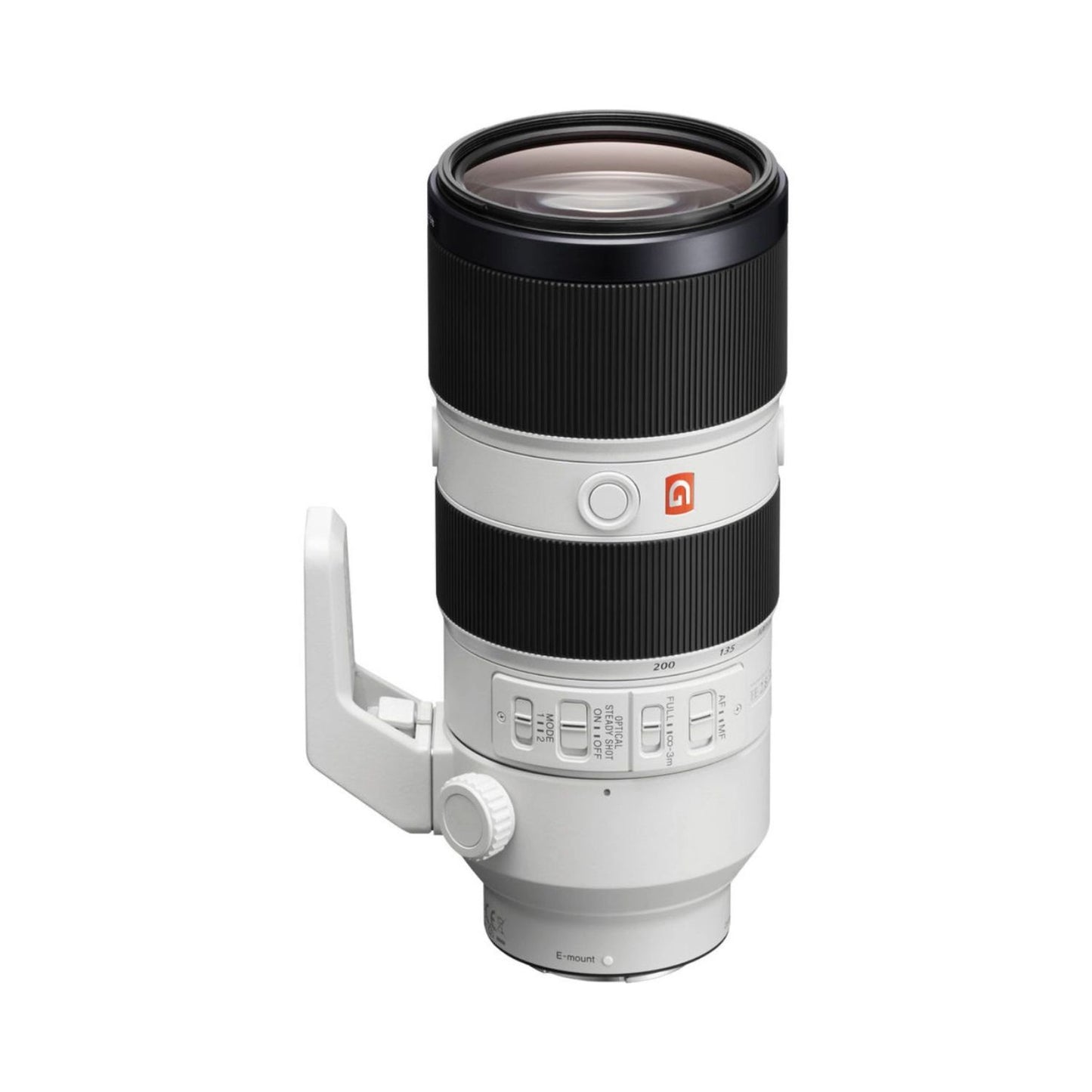 70-200mm f/2.8 GM OSS lens front view, black barrel and glass elements