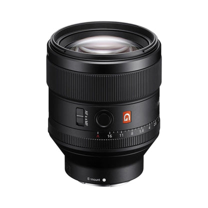 FE 85mm f/1.4 GM lens, black E-mount barrel with AF/MF switch