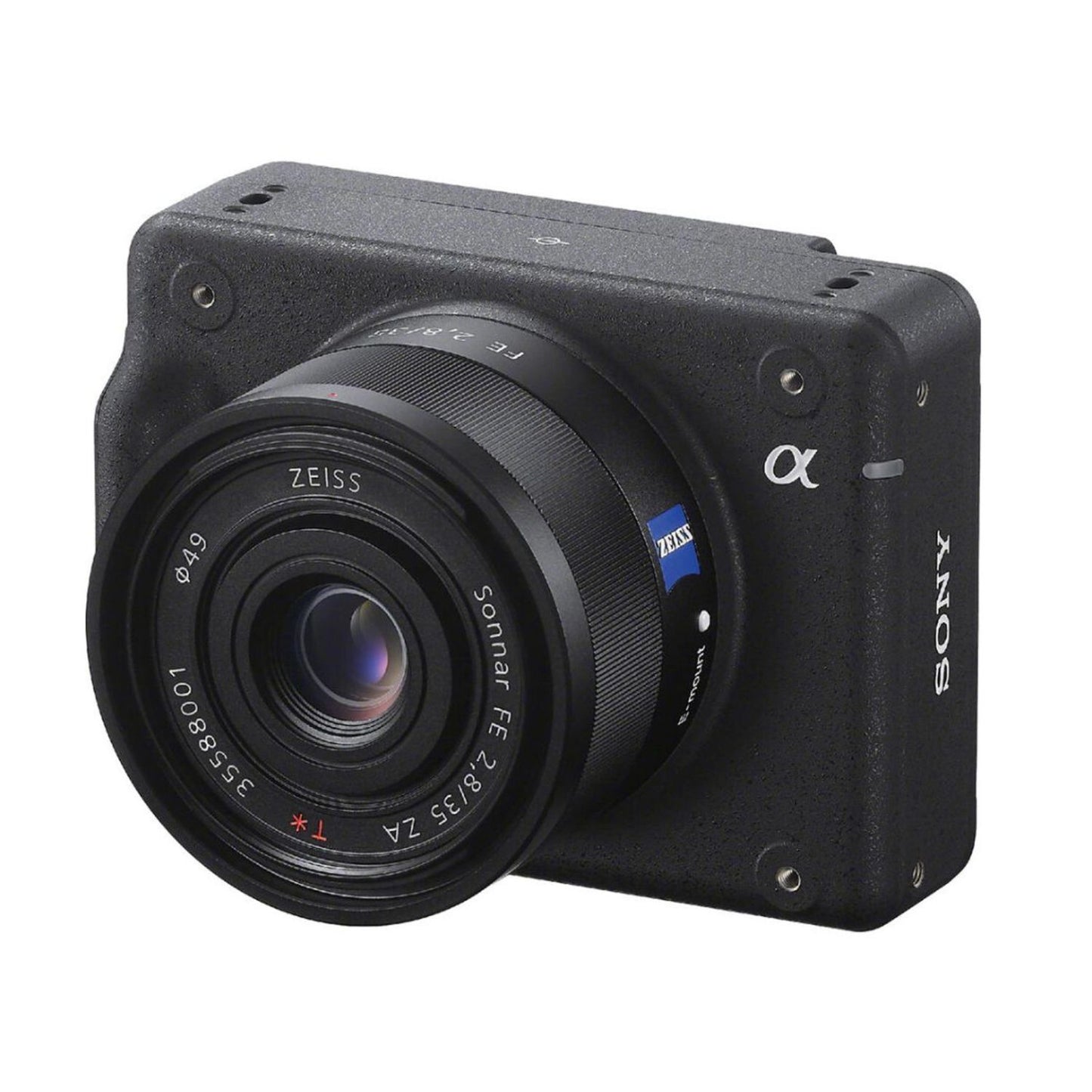 Industrial camera ILX-LR1, angled view with ZEISS lens and α mount ring