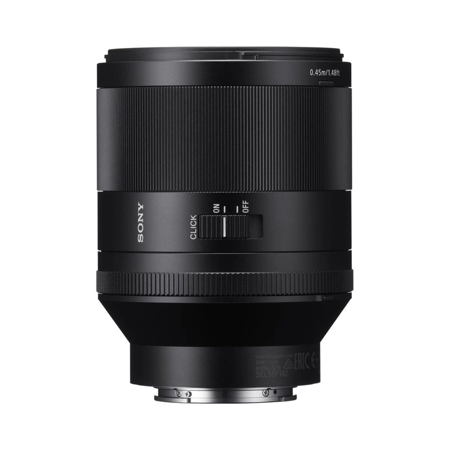 Black lens rear with CLIC K switch, distance markings and metal contact mount