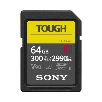 Sony SF-G TOUGH UHS-II SDXC 64GB Speicherkarte, 300/299 MB/s, robustes Design