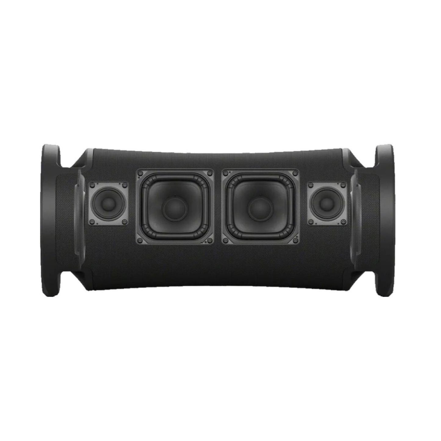 ULT FIELD 7 wireless speaker rear view, black cabinet with dual square speaker drivers