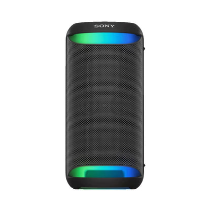 Wireless party speaker XV500, black mesh front with green-blue illuminated top