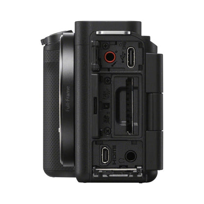 Sony ZV-E1 mirrorless camera body, side ports and battery compartment cover