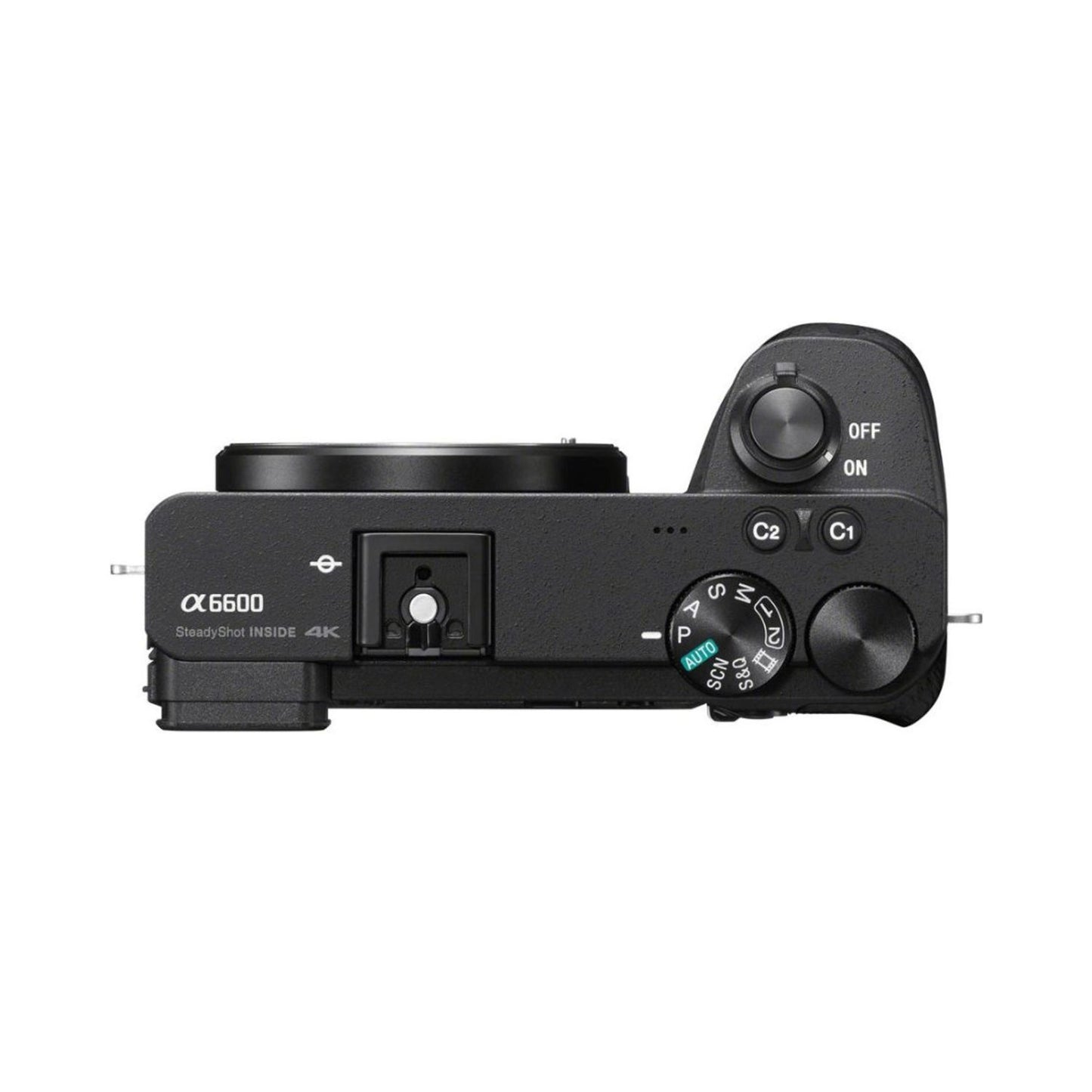 a6600 mirrorless camera top/side controls with mode dial and power switch
