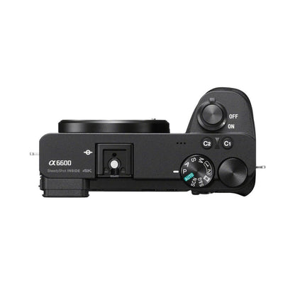 a6600 mirrorless camera top/side controls with mode dial and power switch