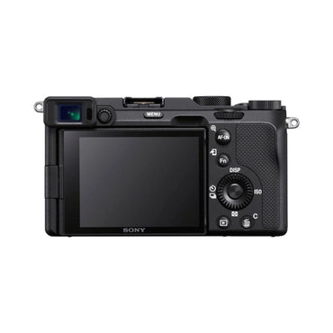 Sony a7C mirrorless camera, rear view with LCD screen and control buttons