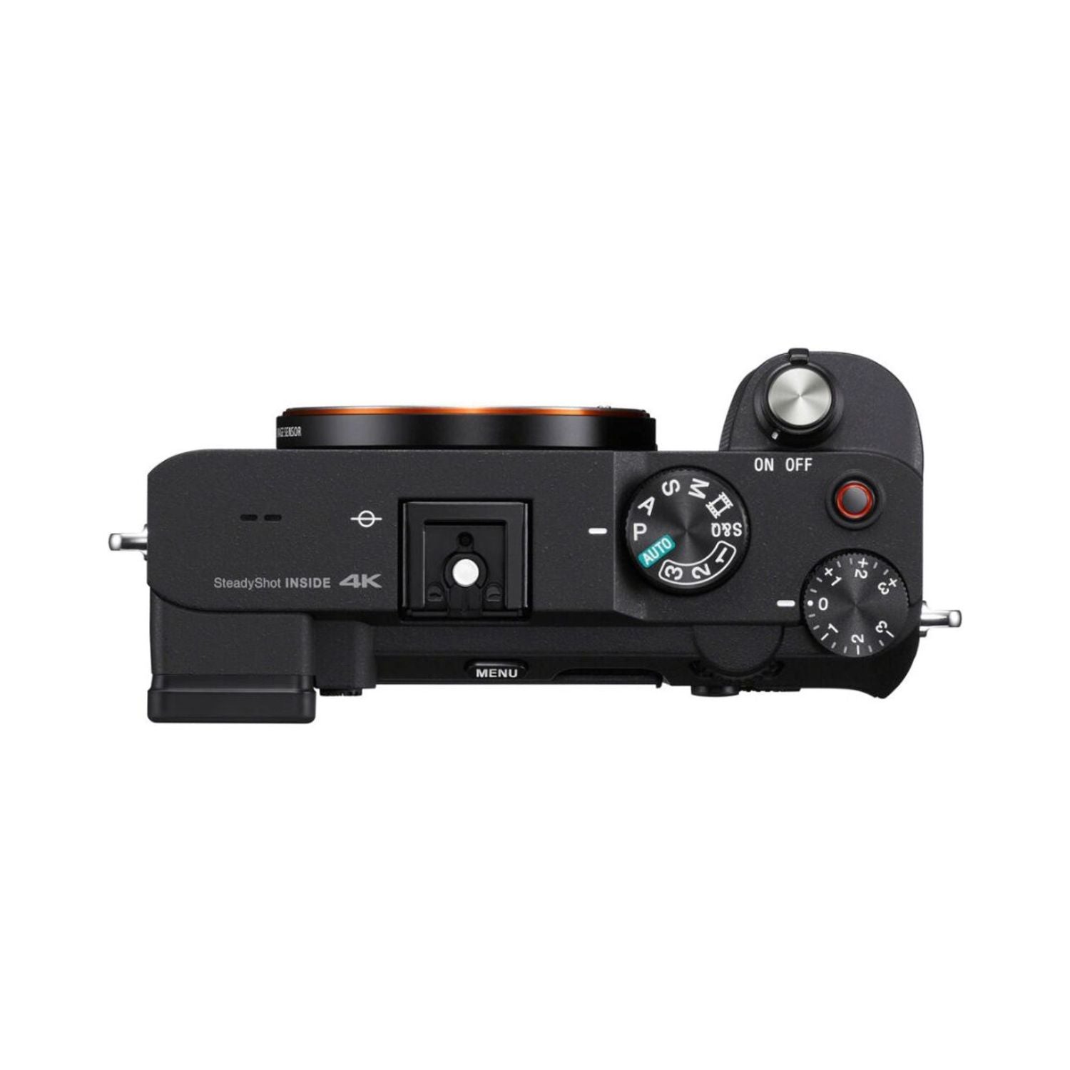 Sony a7C mirrorless camera, side/top controls with mode dial and ON/OFF switch