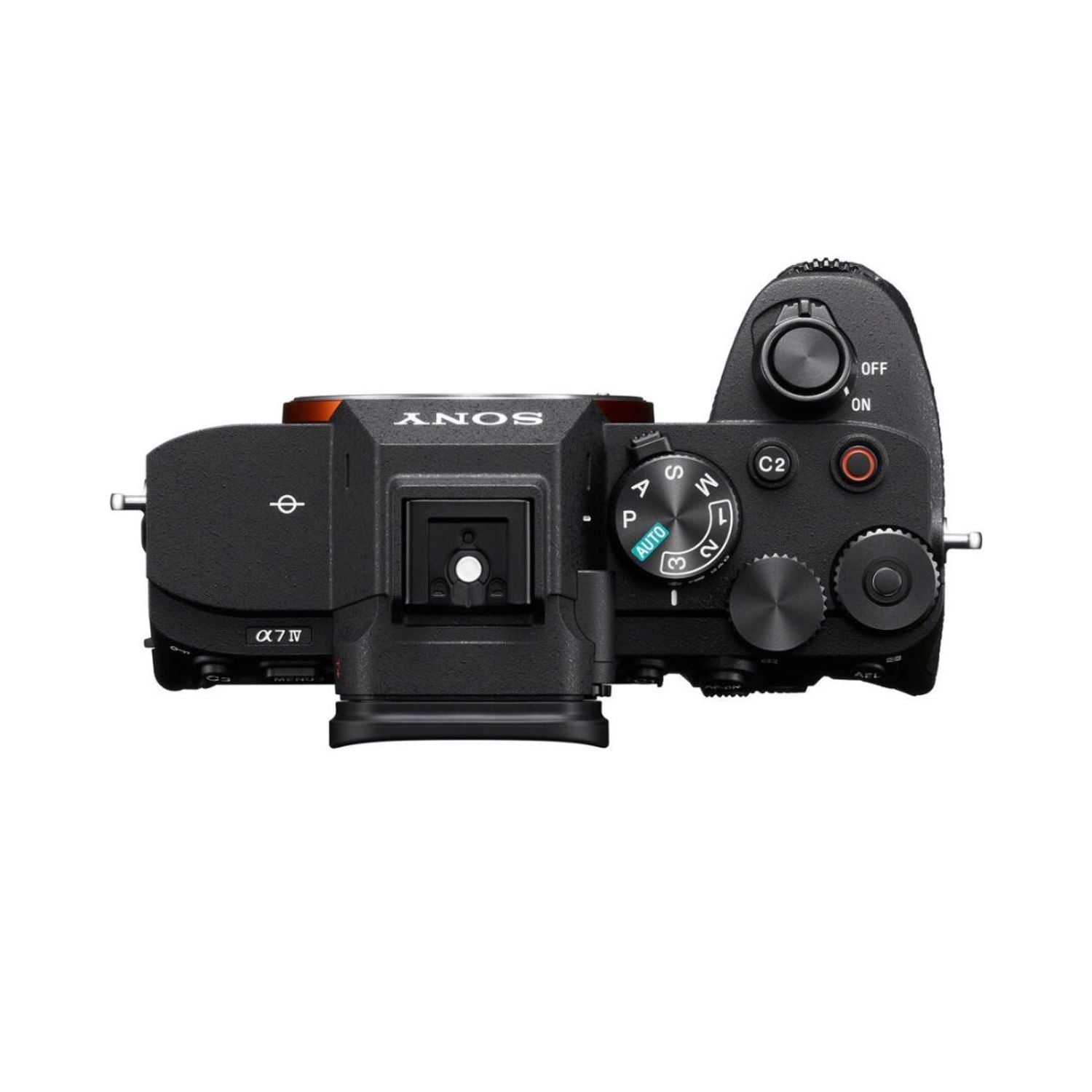 Sony a7 IV mirrorless camera top controls with mode dial and dials