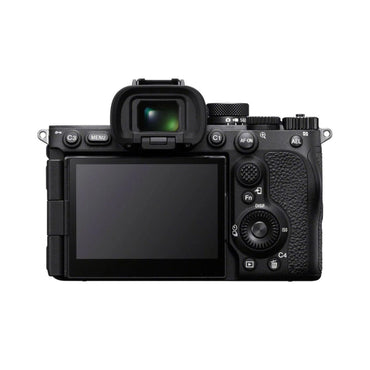 Sony a7R V spiegellos Kamera, Rückansicht mit LCD-Display und großen Bedientasten