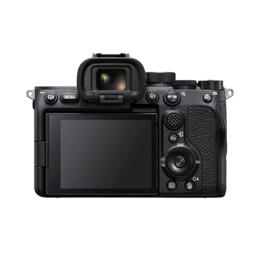 Sony a7S III mirrorless camera rear view with LCD screen and control dials