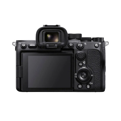 Sony a7S III mirrorless camera rear view with LCD screen and control dials
