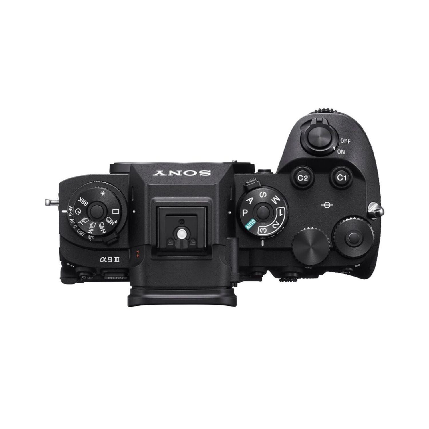 Sony a9 III Mirrorless Camera top view with control dials and mode switch