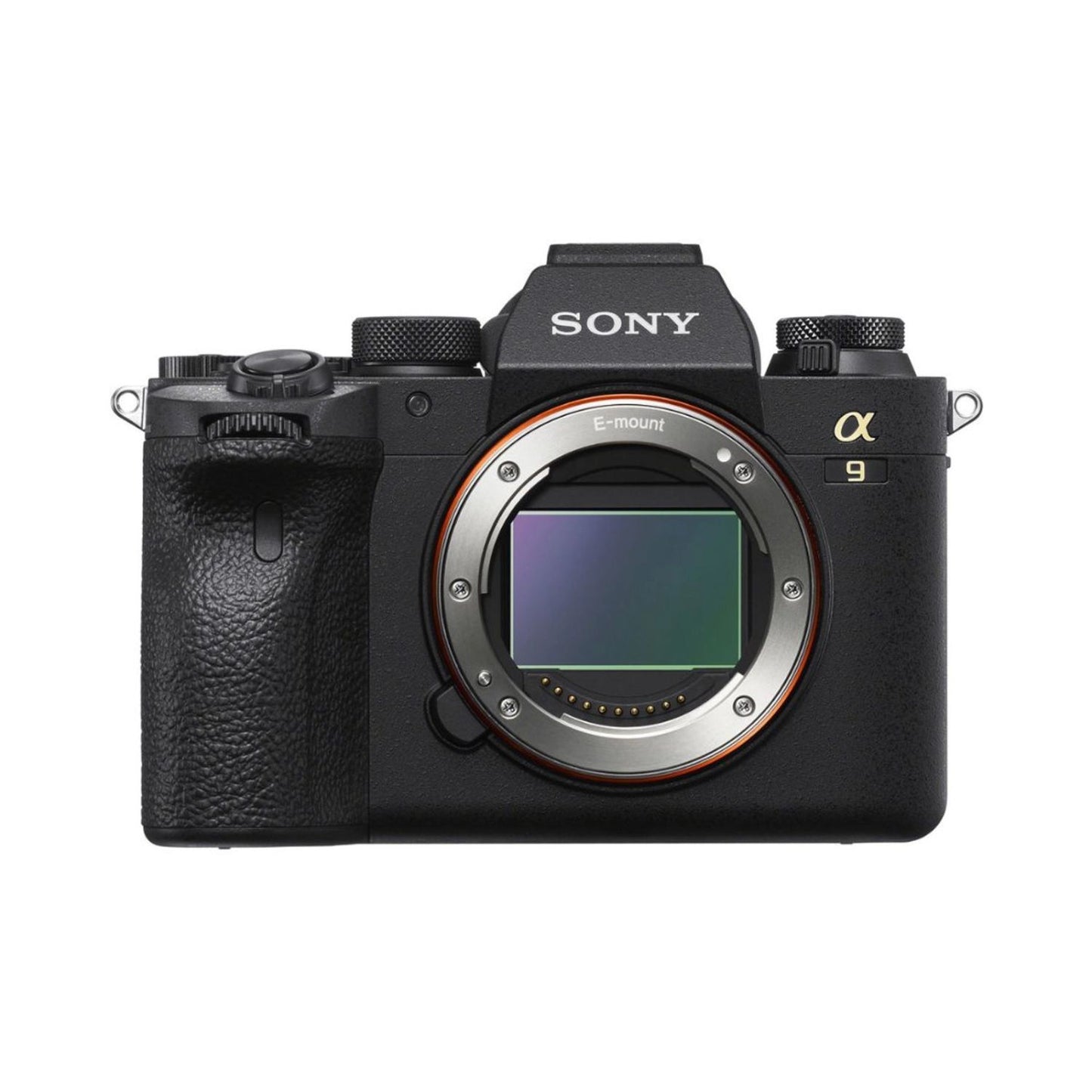 Sony a9 II Mirrorless camera body, black, E-mount lens mount front view