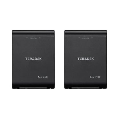 Teradek Ace 750, set of black wireless HDMI TX/RX units, front view
