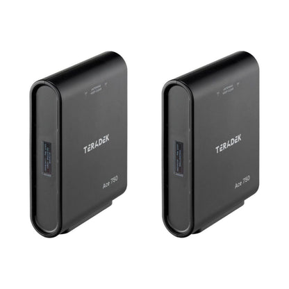 Ace 750 wireless HDMI units, back view with antenna keep-clear markings