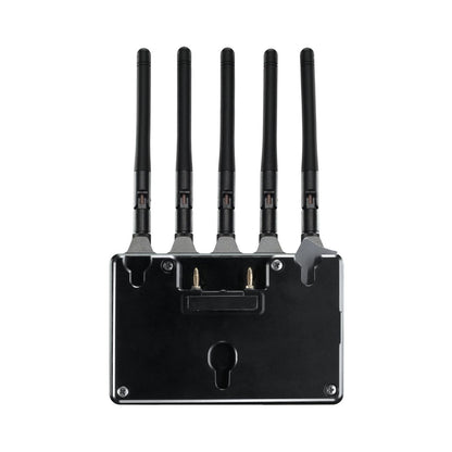Bolt 4K LT 3G-SDI receiver underside with mounting slot and five antennas