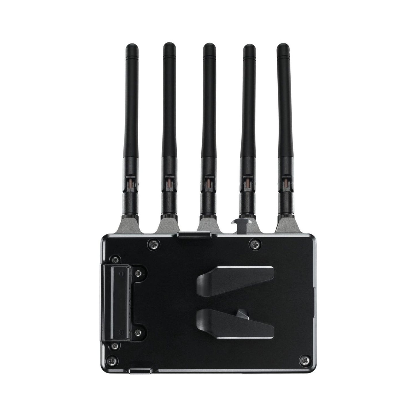 Bolt 4K LT 3G-SDI receiver rear underside with ports area and five antennas